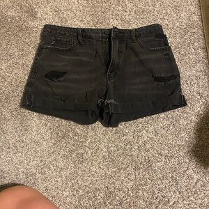 KanCan Black Distressed Jean Shorts